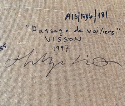 Philippe Visson (1942-2008), Gemälde Marine "passage De Voiliers".