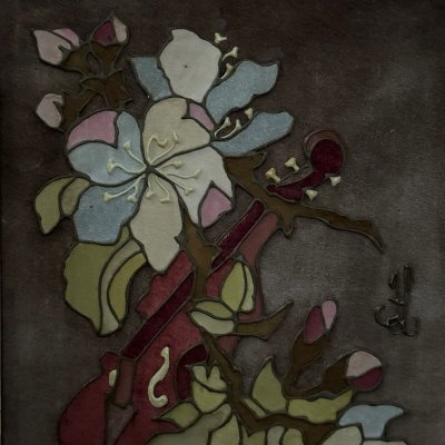 Olio su tavola Jane Larroque Premier Bal natura morta