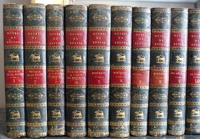 L'Histoire Naturelle de Buffon, 26 volumes et planches colorisées - belle reliure cuir - 1829