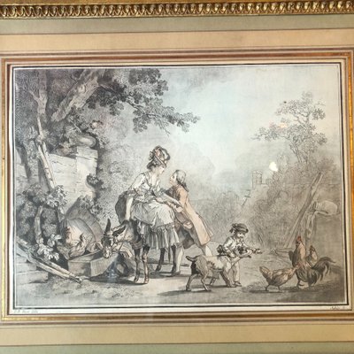 D'après Huet, scènes galantes pastorales