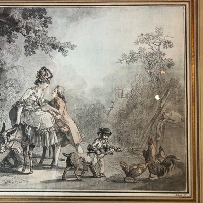 D'après Huet, scènes galantes pastorales