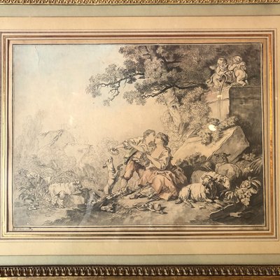 D'après Huet, scènes galantes pastorales
