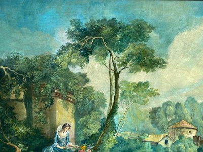 Huile sur toile Herduwb Rendurg Rendurb romantique XIXe