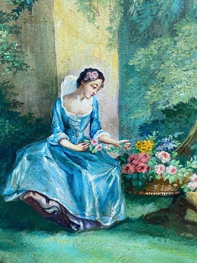 Huile sur toile Herduwb Rendurg Rendurb romantique XIXe