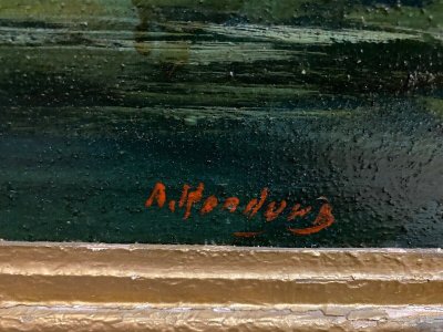 Huile sur toile Herduwb Rendurg Rendurb romantique XIXe