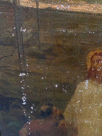 Öl auf Leinwand Christusdarstellung Surrealismus Anfang 20. Palmetten