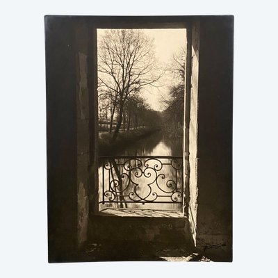Silver print Bernard Darot XXe View of river