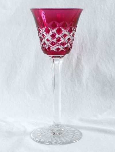Set of 6 Baccarat crystal Rhine wine glasses, Burgos model - 19.5cm