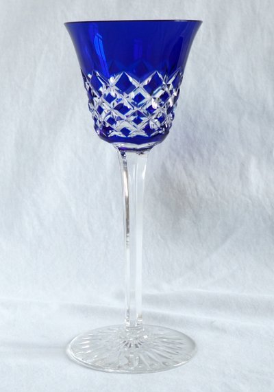 Set of 6 Baccarat crystal Rhine wine glasses, Burgos model - 19.5cm