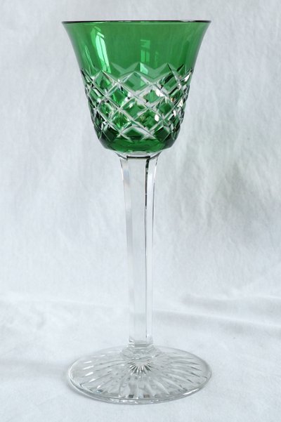Set of 6 Baccarat crystal Rhine wine glasses, Burgos model - 19.5cm