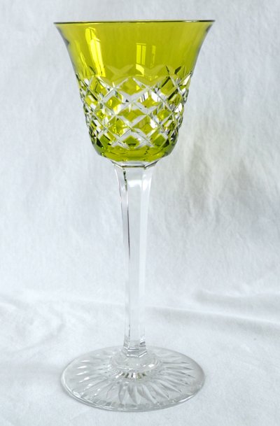 Set of 6 Baccarat crystal Rhine wine glasses, Burgos model - 19.5cm