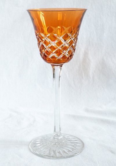 Set of 6 Baccarat crystal Rhine wine glasses, Burgos model - 19.5cm