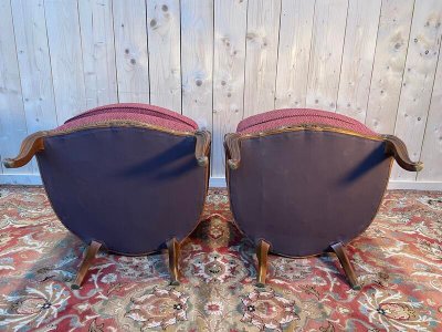 Pair of armchairs - Louis XV style shepherdes