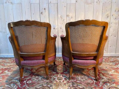 Pair of armchairs - Louis XV style shepherdes
