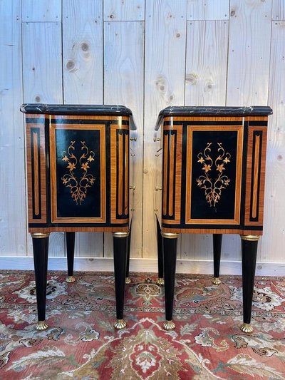 Paire de tables de chevets de style Louis XVI JANSEN