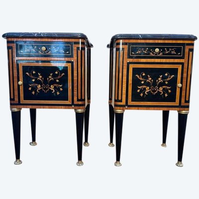 Paire de tables de chevets de style Louis XVI JANSEN