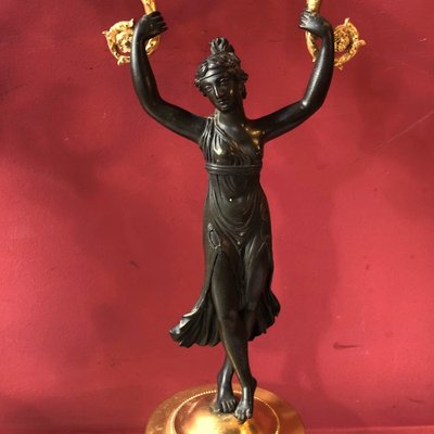 Candelabro con ballerine antiche, periodo Impero