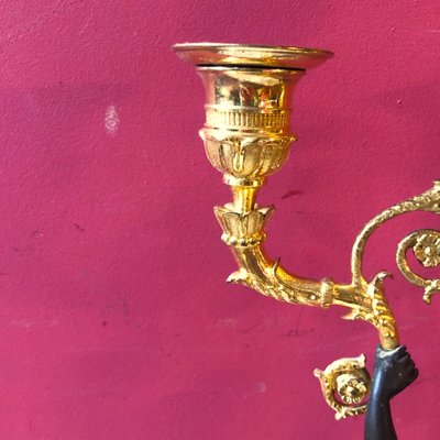 Candelabro con ballerine antiche, periodo Impero