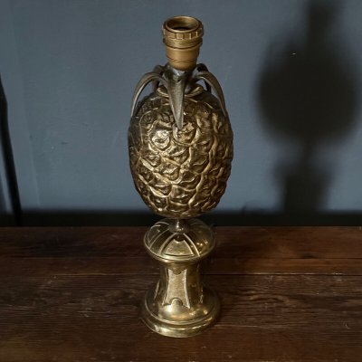 Lampada ananas 1980 in metallo dorato