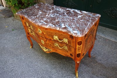 Cassettiera in intarsio di uccelli, Grenoble