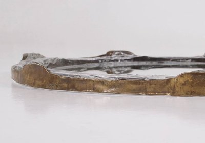 Specchio in bronzo e cristallo di Lothar Klute.