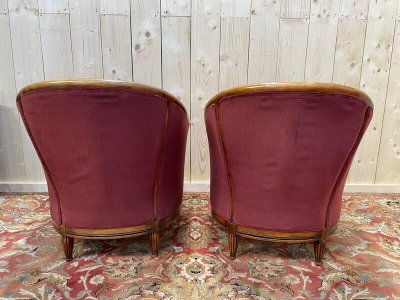 Coppia di poltrone in botte in stile art deco