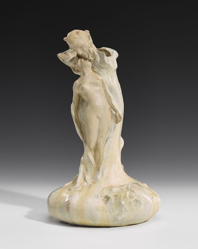 Alfred Finot, Faune & Nymphe, Art Nouveau ceramic