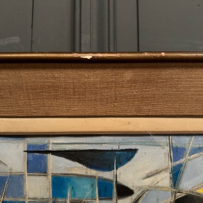 Oil on canvas 20th century geometric abstraction by J. Luccioni