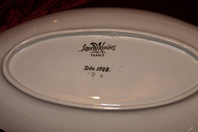 Sarreguemines earthenware dinner service with cornucopia décor from Rouen early 20th century