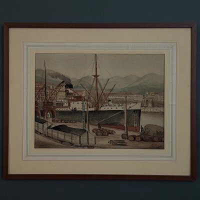 Fodera acquerellata di Deny Nice 1938 inizio XX secolo