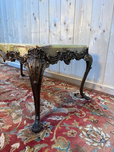 Louis XV onyx and bronze coffee table