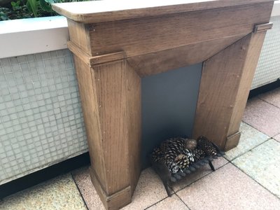 Small decorative solid wood mantel from the late 19th century