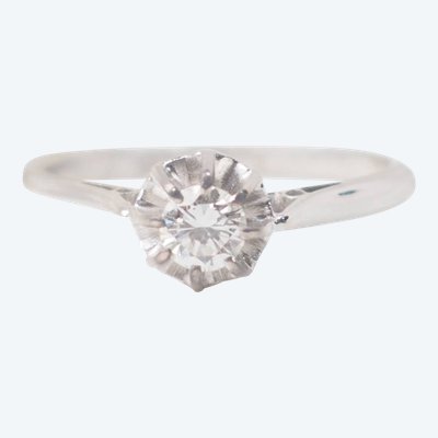 Bague solitaire en or blanc et diamant 0,23ct