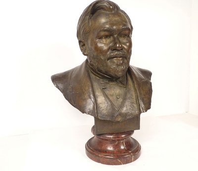 Skulptur Büste Bronze Victor Portevin Reims Chavalliaud Bingen Gießerei 19.
