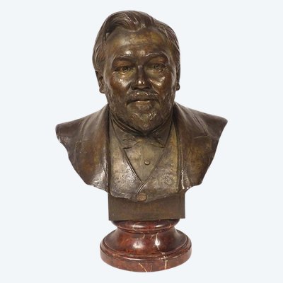 Skulptur Büste Bronze Victor Portevin Reims Chavalliaud Bingen Gießerei 19.