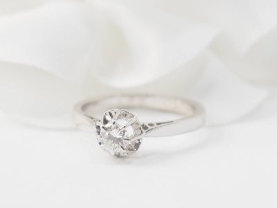 Solitaire in white gold and 0.23ct diamond