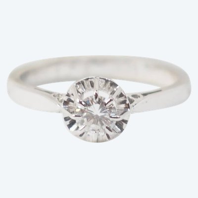 Solitaire in white gold and 0.23ct diamond