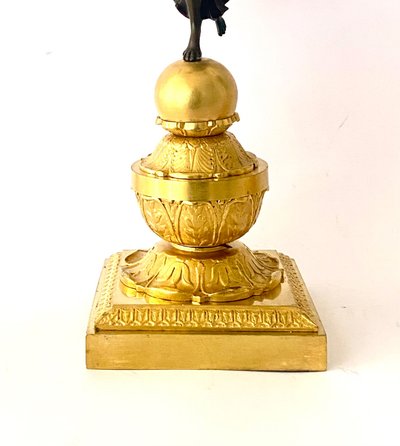 Pair of candelabras   in gild ans patinated bronze circa 1810 empir period