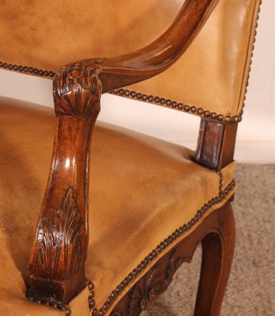 Regency Period Armchair In Walnut - 18th Century
