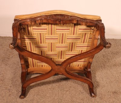 Regency Period Armchair In Walnut - 18th Century