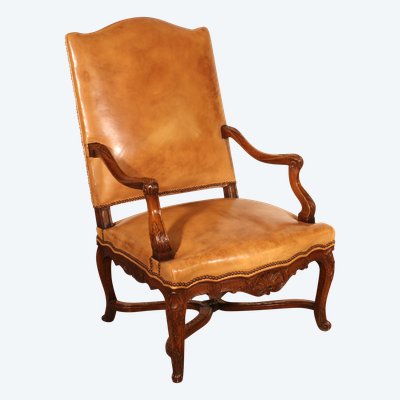Regency Period Armchair In Walnut - 18th Century