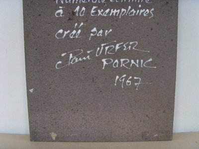 Enamelled plaque signed and numbered by Pauf Urfer, art ceramist
