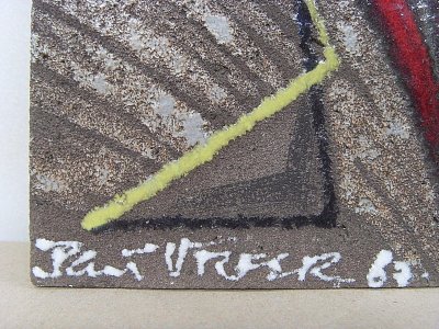 Enamelled plaque signed and numbered by Pauf Urfer, art ceramist