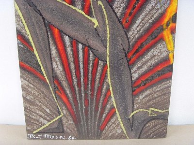 Enamelled plaque signed and numbered by Pauf Urfer, art ceramist