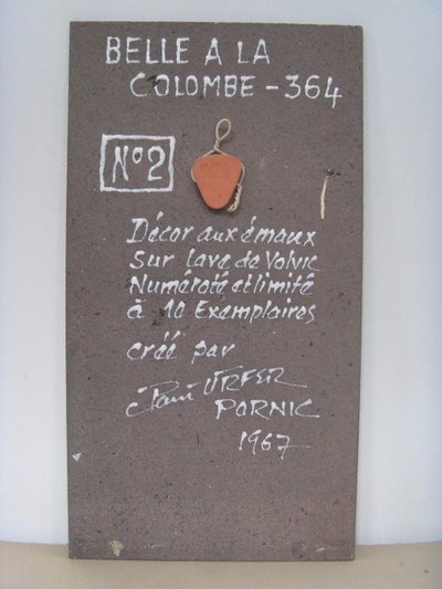 Enamelled plaque signed and numbered by Pauf Urfer, art ceramist