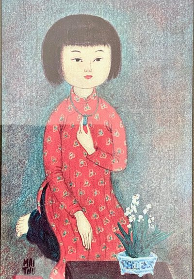 Mai Trung Thu Dit Mai Thu (1906-1980), Pair of Prints On Paper 1970s Boy And Girl.