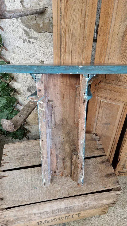 Console D’église Ancienne 19ème Siècle Décorative Tête De Chérubin En Bois Origine Française