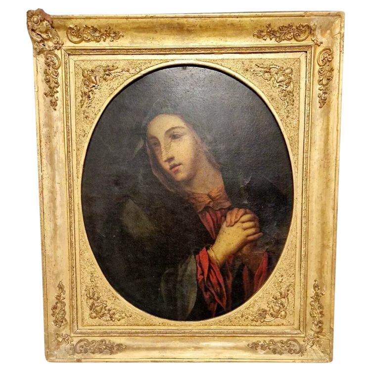 Dipinto ad olio del XIX secolo La Vergine Addolorata
