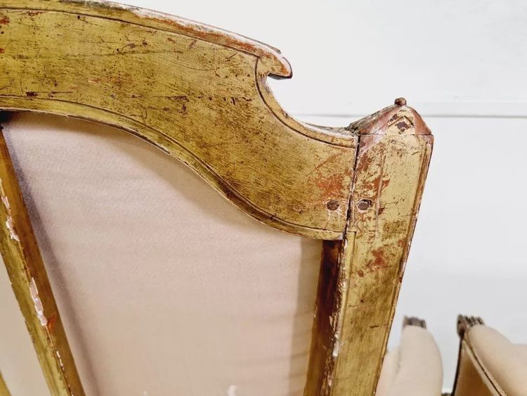 Paire De Fauteuils Bergères Anciens Louis XVI