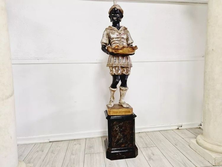 19th Century Venetian Statue in Polychromed Wood